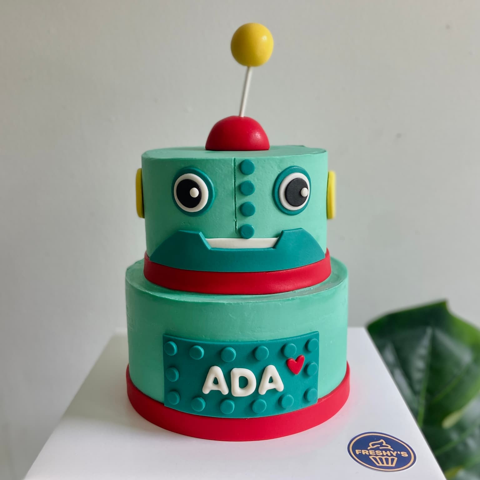 100% edible fondant sculpted retro robot birthday cake