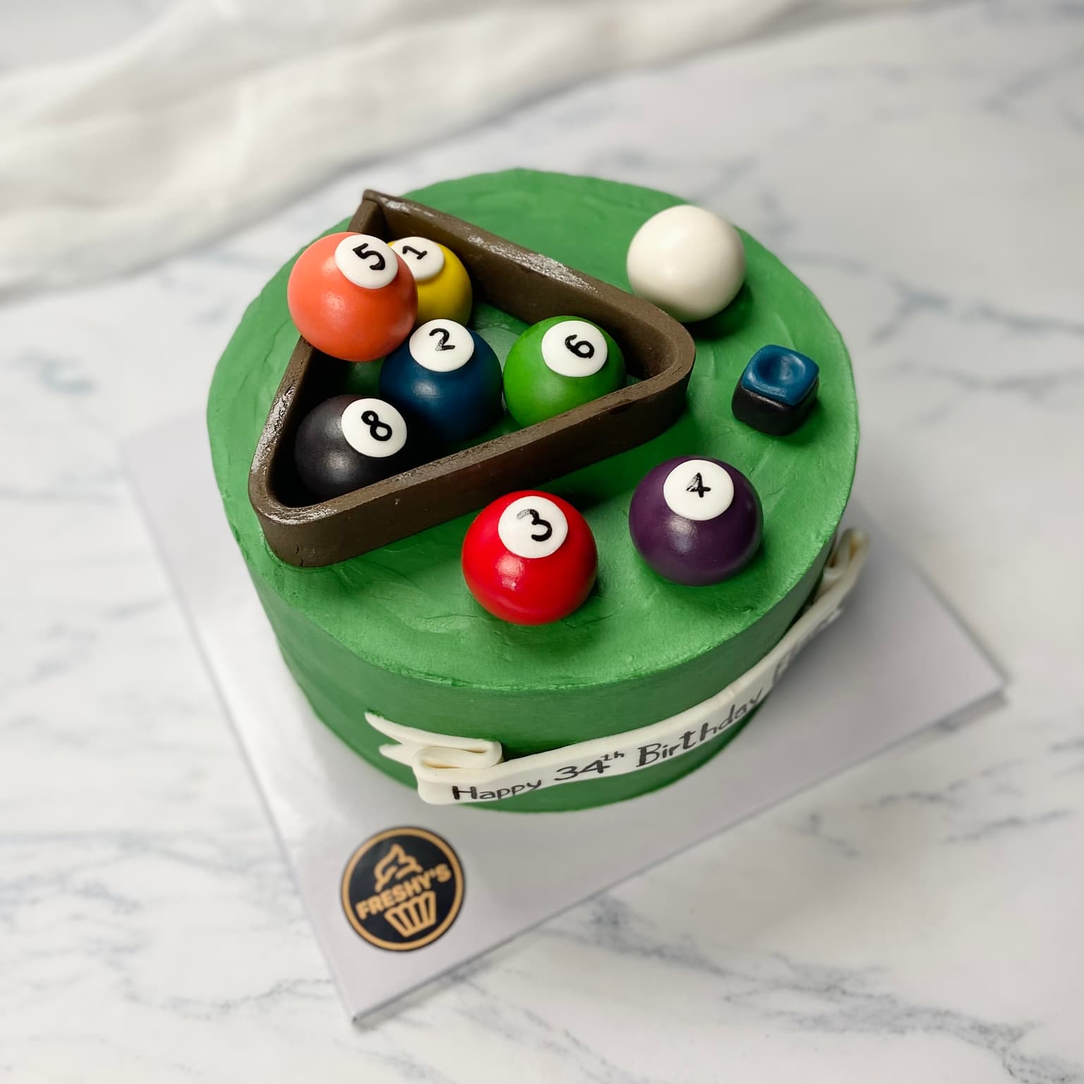 100% edible fondant sculpted pool table cake