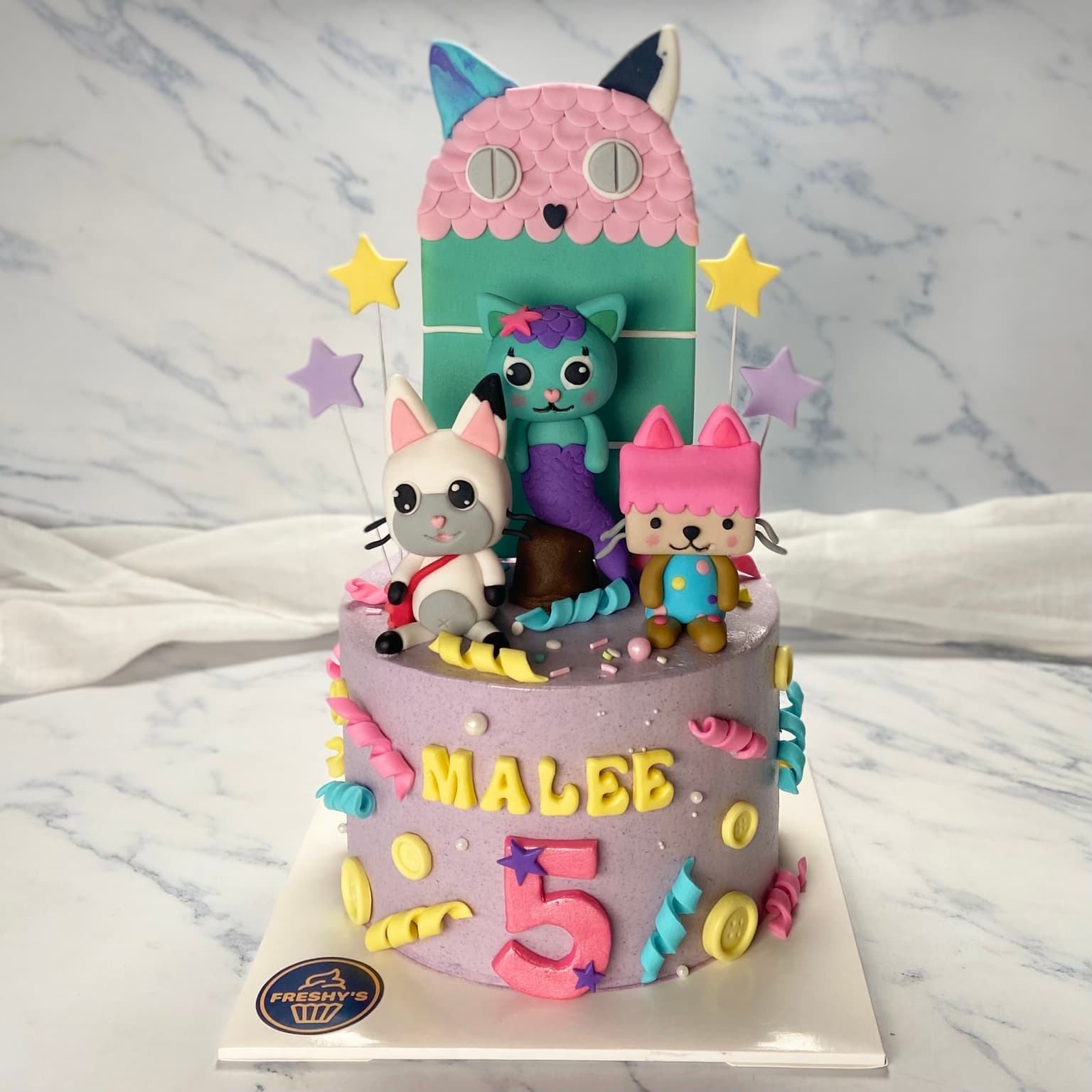 100% edible fondant sculpted Gabby House cake