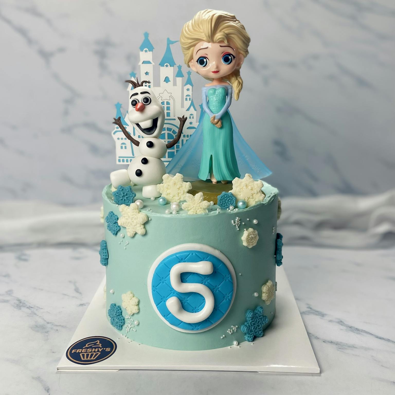 100% edible fondant sculpted Elsa Frozen theme cake