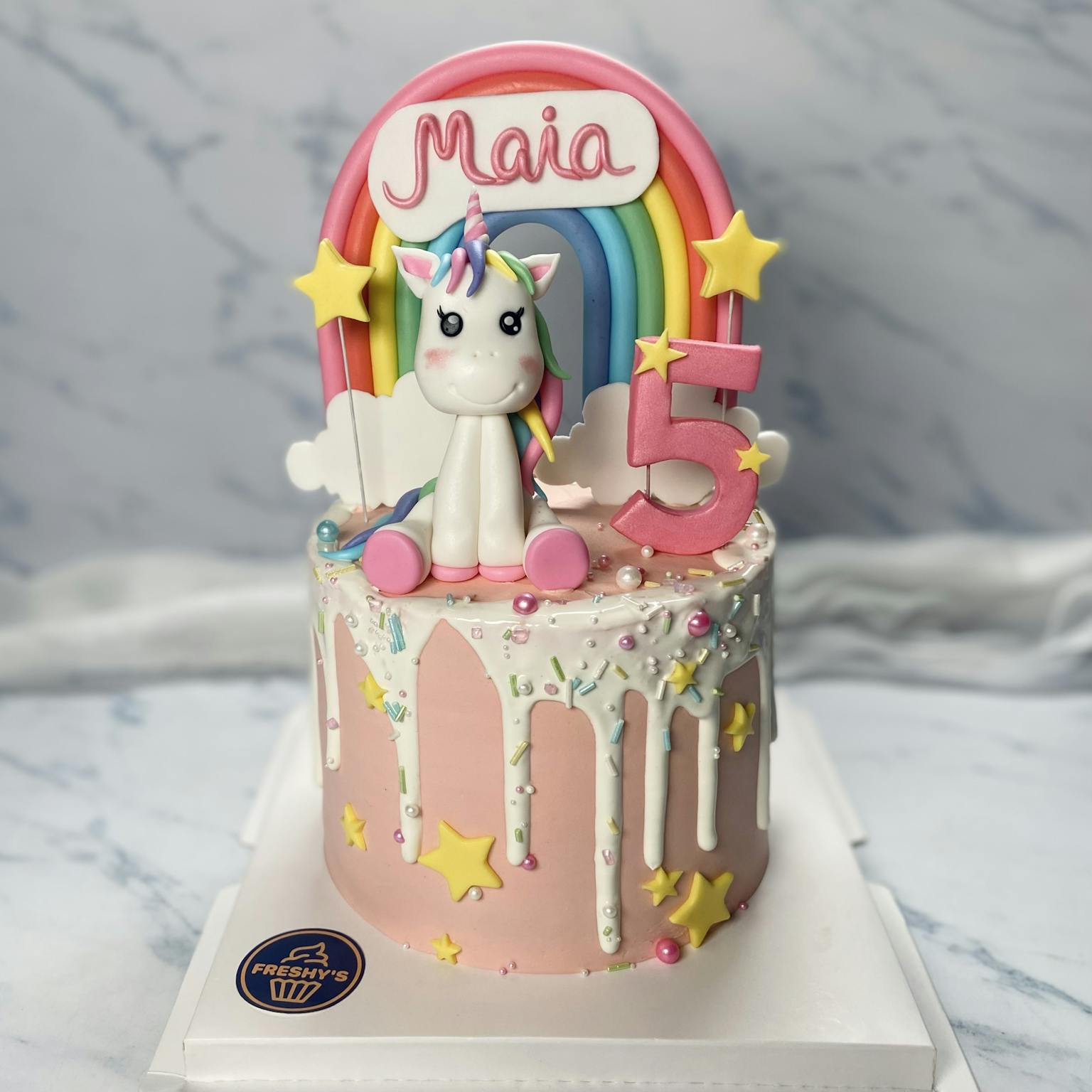 100% edible fondant sculpted unicorn themed cake