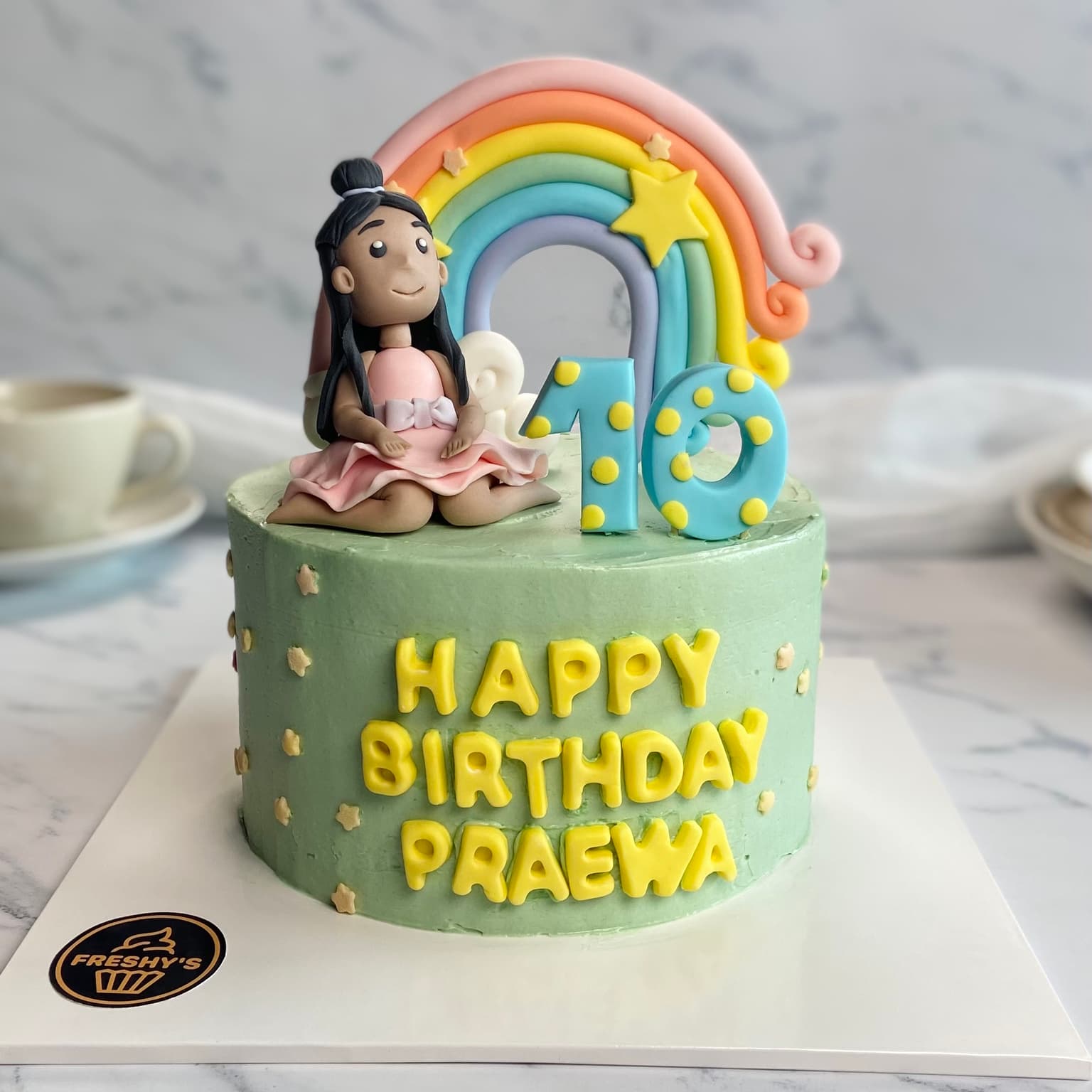 100% edible fondant sculpted yoga themed cake