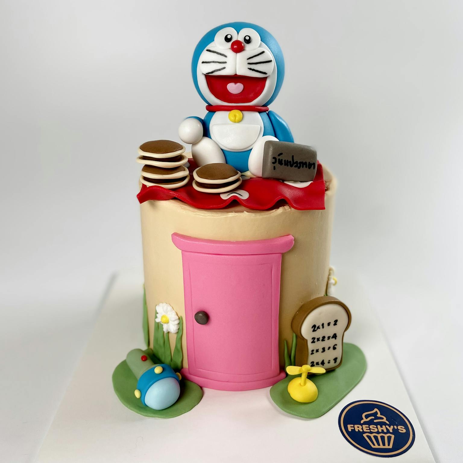 100% edible fondant sculpted Doraemon cake