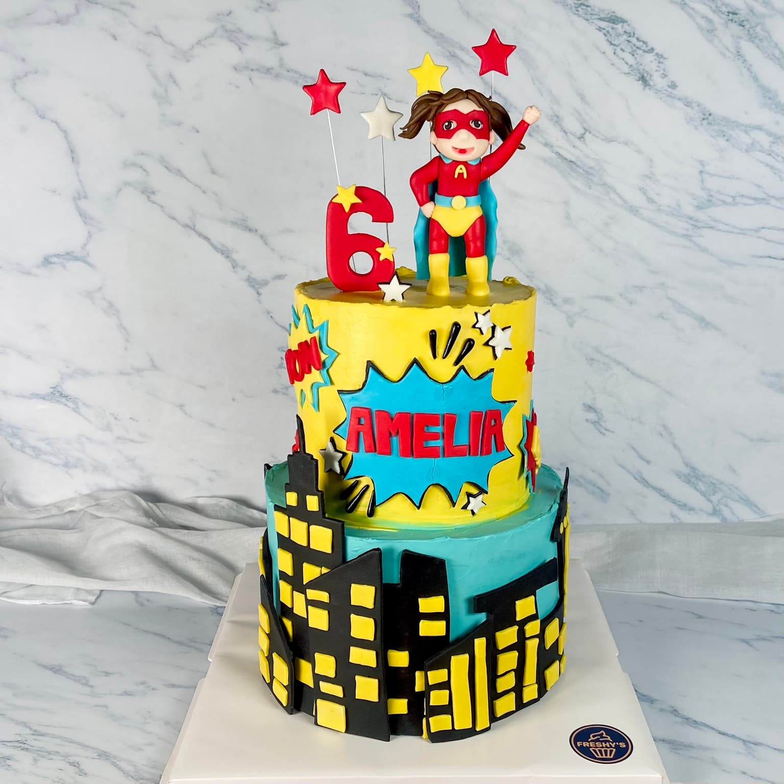 100% edible fondant sculpted super hero cake